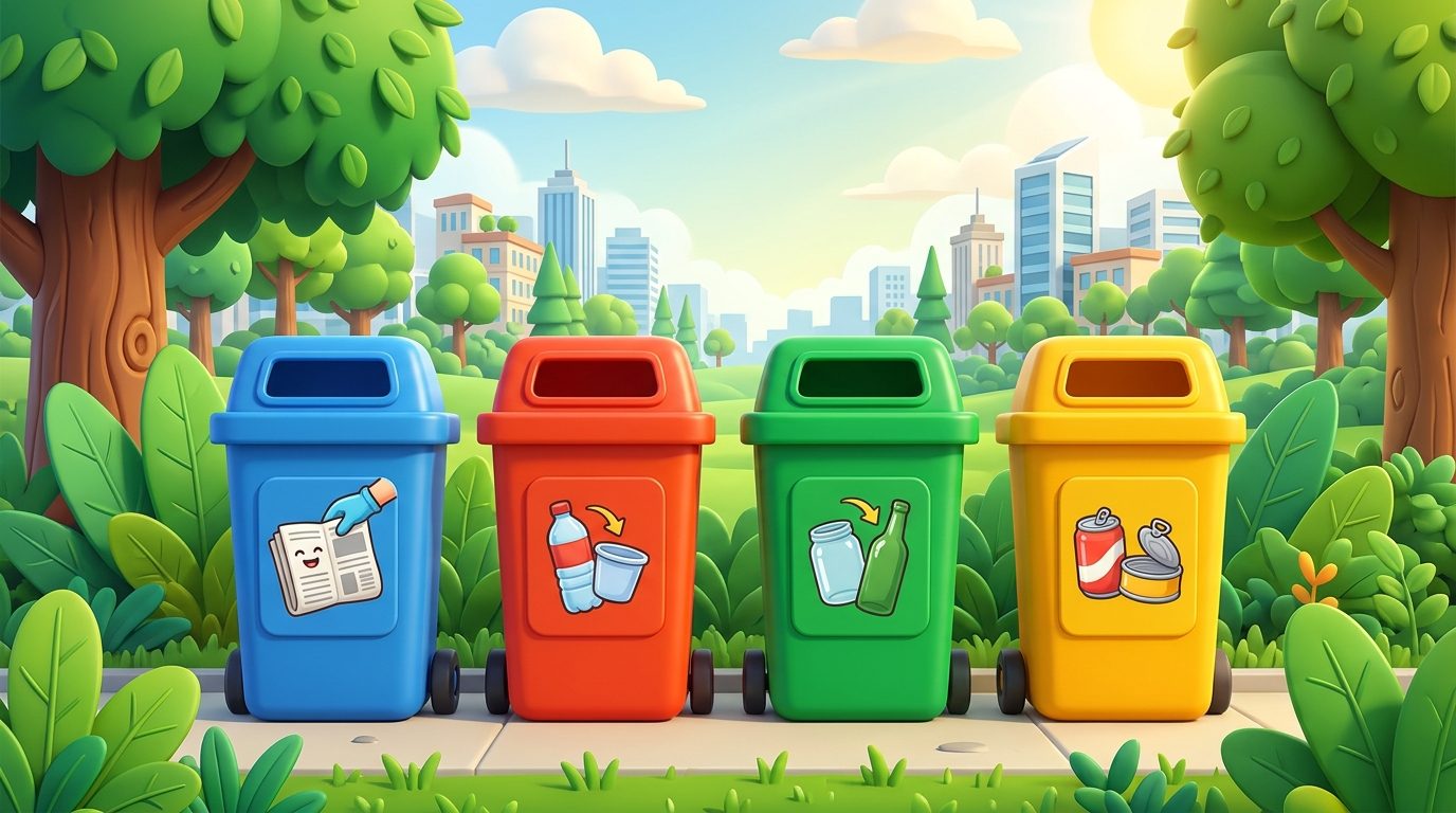 Lixeiras de reciclagem coloridas